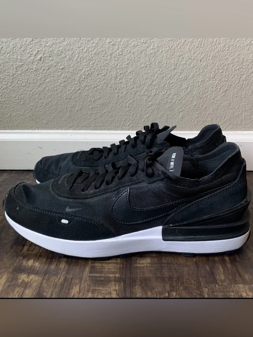 Nike Waffle One Black White Men Shoes - Size 12